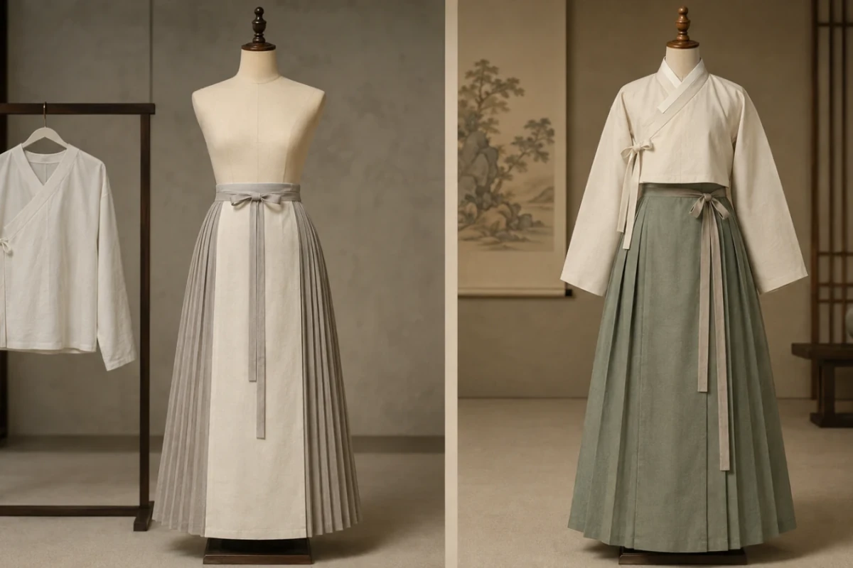 AI editorial illustration|choosing a first mamian skirt or ruqun: setting and clothing layers