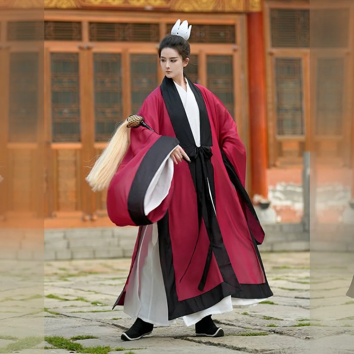 鑫耀 · 春夏款鹤氅明制汉服道家传统道袍男女款素色加厚披风道士服三清领 · 通身气韵示意